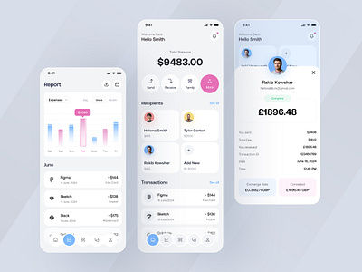 Finance App app design banking app bill pay app finance app ios app design mobile app money transfer app online banking app scan and pay send money app ui uiux ux wallet app