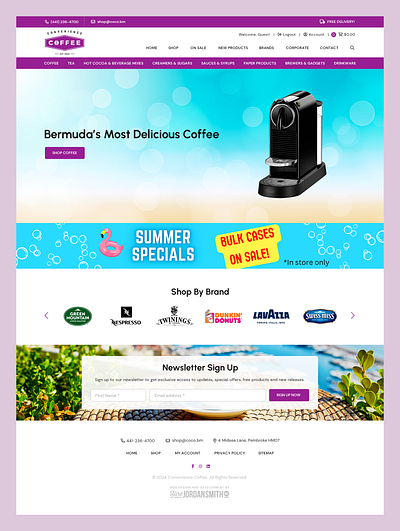 Convenience Coffee // Web Design cafe coffee coffee shop ecommerce retail tea web design