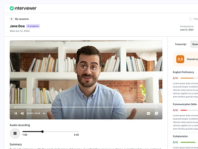 Video meeting - candidate evaluation UX & UI candidate candidate evaluation candidate evaluation score candidate meeting candidate score design hr hr process meeting product design recruitment process recruitment video score score card skills video video candidate meeting video evaluate video meeting video recruitment process