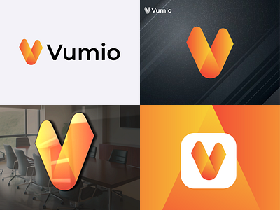 Vumio V Business Logo 3dlogo abstractlogo branding brandingdesign design graphicdesign illustration logo logo maker ui v v creative logo v gradient logo v letter logo v logo v logo design vector