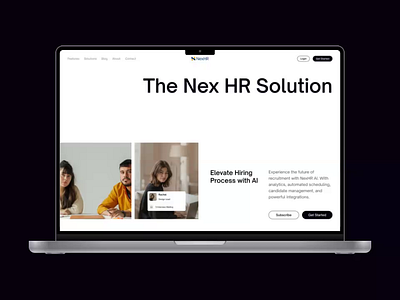 NexHR - HR Landing Page animation b2b candidate careers clean employment hiring hr interview job application jobhunter landing page minimalist modern recruitment remote saas startup ui ux web design