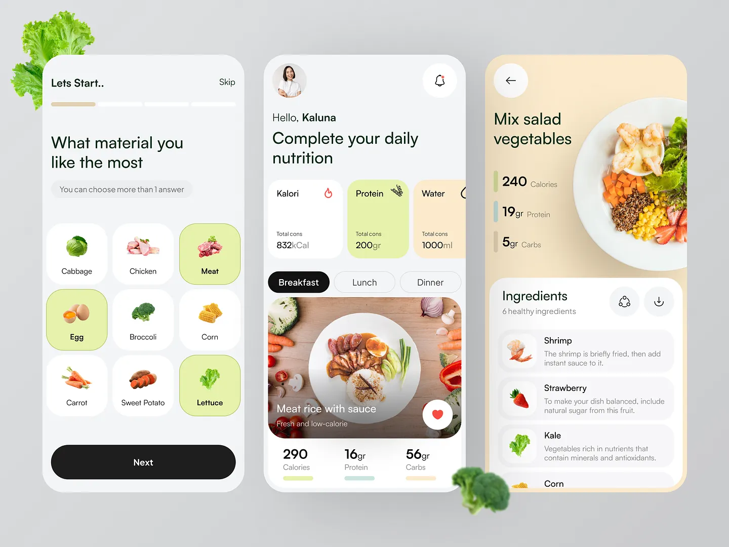 Innovative Nutrition Website Design for Meal Planning Apps