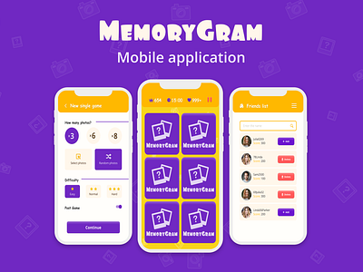 Mobile Gaming App application branding education entertainment gaming graphic design memory mobile app mock up quiz self development study ui ui kit ux