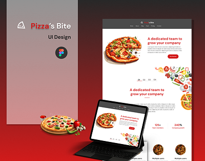 pizza's bite - Food Landing page figma food restorent landing page ui website