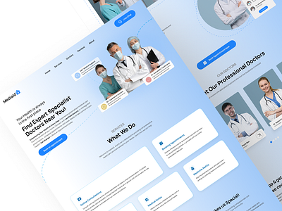 Mediaid | Medical website landing page design design healthcare healthcarelandingpage medical medicallandingpage medicalwebsite minimal responsive typography ui ux webdesign