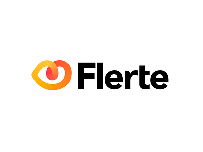 Flerte Logo Design 3d app branding couple date dating flirt graphic design lips logo loop mihai dolganiuc design modern passion together