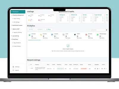 Property Management Dashboard admin agency agent creativity dashboard design digital idea management marketing property real estate system user experience user interface
