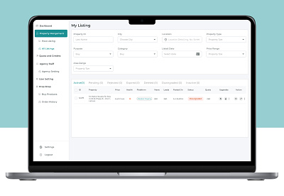 Property Listing Management Dashboard admin portal booking clean creativity dashboard design digital ecommerce figma idea listing marketing minimilist property real estate services ui user experience user interface ux