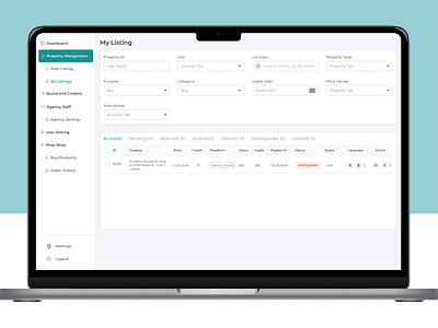 Property Listing Management Dashboard admin portal booking clean creativity dashboard design digital ecommerce figma idea listing marketing minimilist property real estate services ui user experience user interface ux