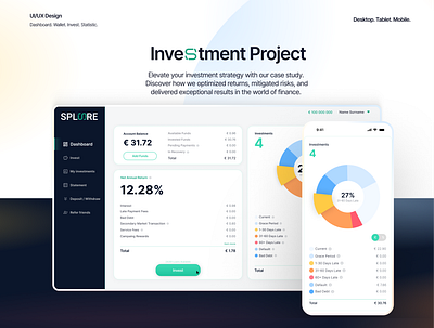 Investment Web App admin panel budgeting custom dashboard design figma fintech investment logo mobile version mock up onboarding statistic ui ux wallet web app