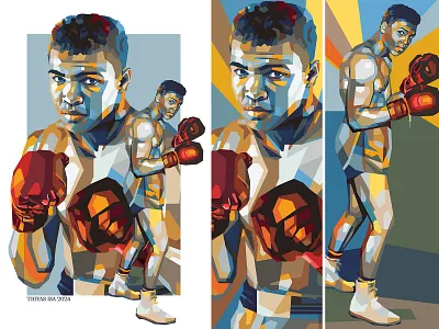 Muhammad Ali boxing colorful design fan art fight illustration inspirational legendary portrait portrait illustration retro color unique vector vectorart