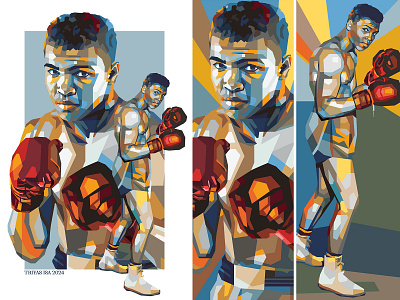 Muhammad Ali boxing colorful design fan art fight illustration inspirational legendary portrait portrait illustration retro color unique vector vectorart