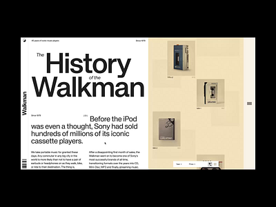 The History of the Walkman 3d animation concept creative gallery interaction interface loader loading motion motion graphics navigation photo ux web web design website