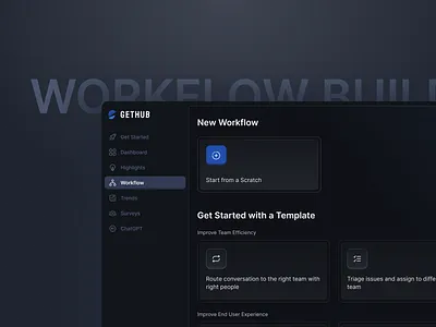 Workflow Builder - Dark Mode builder dark darkmode dashboard design product design saas ui ux webapp workflow