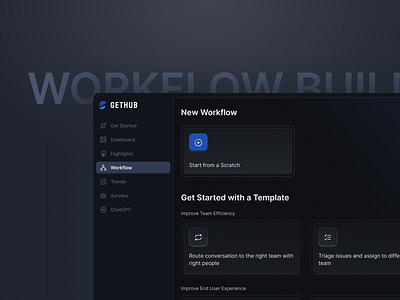 Workflow Builder - Dark Mode builder dark darkmode dashboard design product design saas ui ux webapp workflow