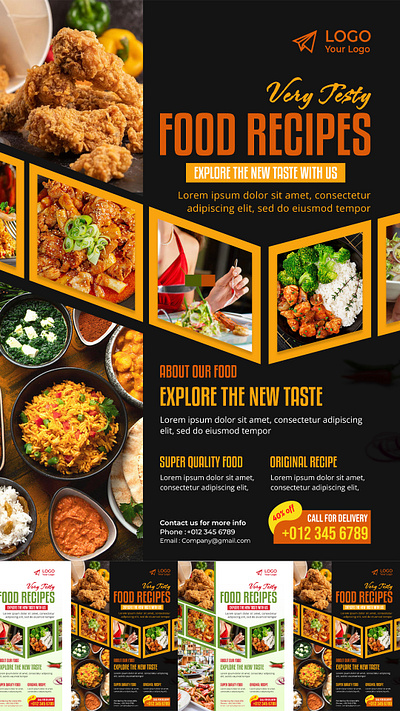 Food Recipes Flyer Design food menu restaurant