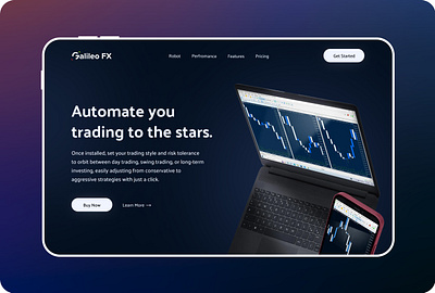 Landing Page - Galileo FX hero section hero section ui homepage landing page trading website design ui ux