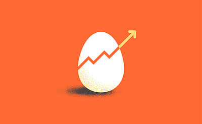 Breakthrough conceptual economic editorial egg entrepreneurs graph illustration minimalist