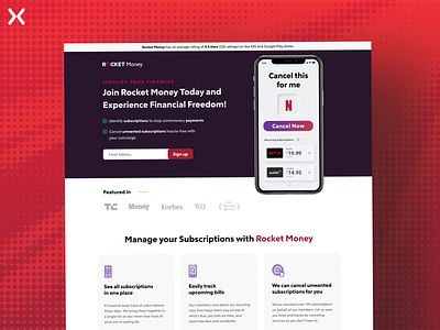 App Landing Page app landing page design dribbble shot finance management application graphic design landing page design landingpage lead generation ui ux