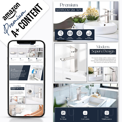 Premium Basin Tap || Amazon A+ Content a content amazon amazon a amazon ebc design amazon infographics amazon product ebc design enhance brand content image editing