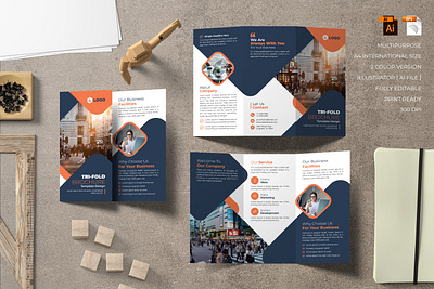 Corporate Trifold Brochure Template graphic design template