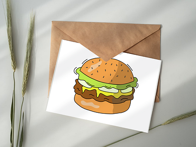 Cartoon Cheeseburger with Lettuce and Bun burger burgers cartoon cartoons cheese burger digital art digital drawing game asset graphic design illustration vector vector art vector drawing