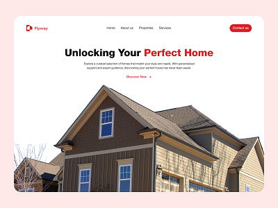 A Real Estate Project Showcase home landing page real estate red theme ui