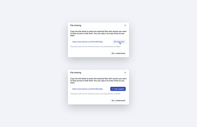 Share link copy link design link modal share ui uidesign