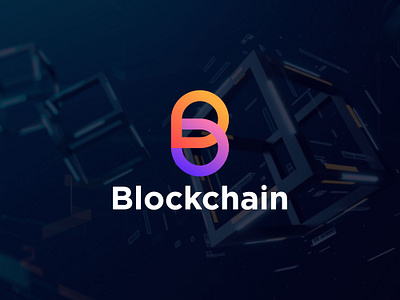 Blockchain Initial B Letter Logo branding creative design graphic design initials letter letter b logo logos modern logo technology vector