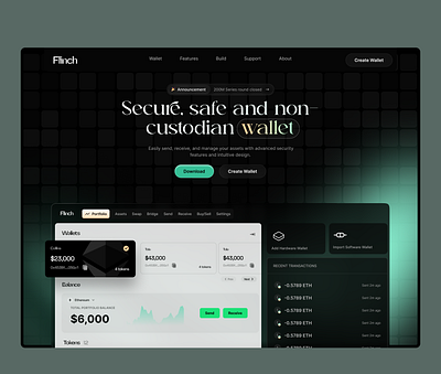 Flinch lannding page branding landing page ui design website