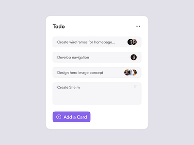 Add New Task - Kanban list card clean design minimalist todo ui