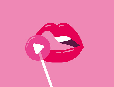 Women & Porn conceptual editorial illustration lips lollipop porn sensual sexual women