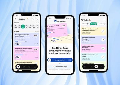 Task Management App UI Design - ManageMate animation app branding design graphic design illustration logo ui ux vector