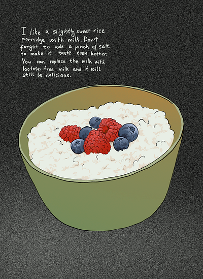 Breakfast adobe photoshop editorial illustration food food illustartion illustrated recipe illustration porrige recipe