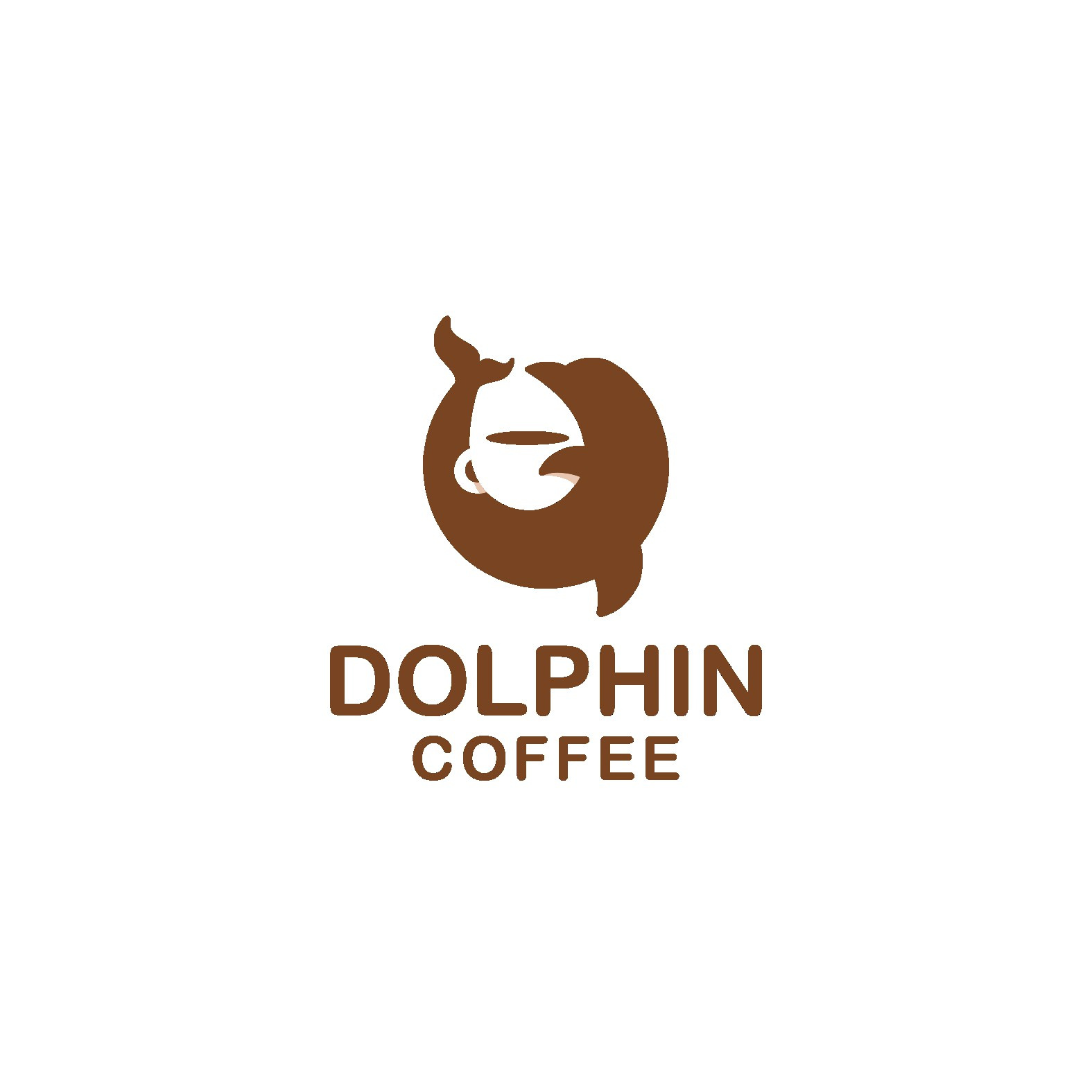 Dolphin Coffee Logo brand identity branding coffee coffee shop dolphin logo logo design simple logo