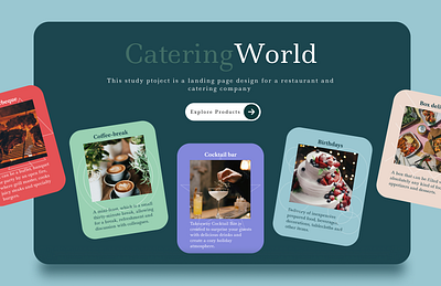 Food Catering Service / Landing page Design 3d animation branding catering design graphic design illustration landing page logo typography ui user interface web