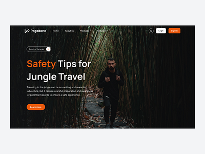 Travel hero section with dark background hero section homepage design image landing page minimal design modern ui travel website web design