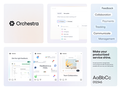 Orchestra Branding abstract brand branding design icon identity illustration logo marketing project manager shapes socials tracker ui