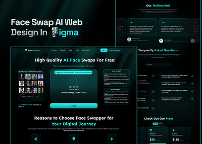 Face Swap AI Web Design ai app design branding design figma ui ui ux web design