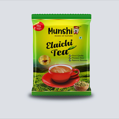 Elaichi Tea Pouch Design or Tea Packaging Design box design brand design branding food packaging indian food packaging indian tea packaging logo design mockup mockup design premium tea pouch design tea tea packaging tea packaging design tea pouch tea pouch design testy tea pouch