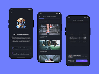Launch a challenge app design interface mobile app mobile app design multistep ui ux