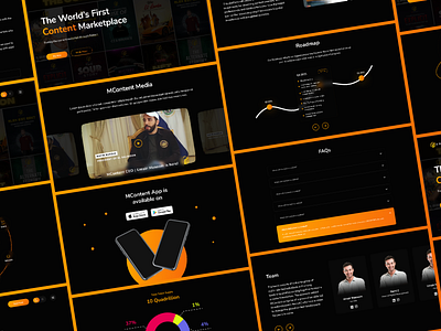 Content Marketplace for Creators clean content creators dark mode figma modern product technology ui ux web3 webdesign website