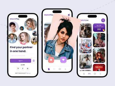 Match Play - Datting App datting app datting app mobile homemobile design mobile app design mobile design onboarding concept onboarding datting app ui ui apps ui mobile ui ux user interface