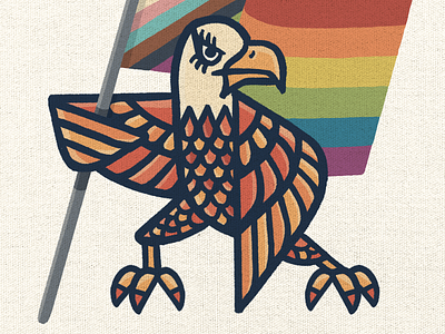 Freedom america drag eagle election equality flag freedom illustration love pride procreate progress usa vote