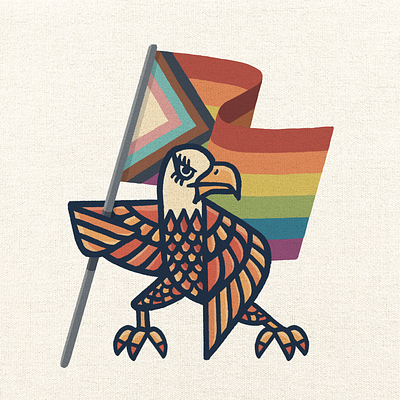 Freedom america drag eagle election equality flag freedom illustration love pride procreate progress usa vote