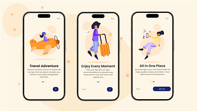 Travel App Onboarding app branding design graphic design illustration ui ux vector