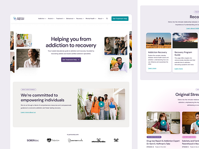 AddictionHelp Homepage branding mobile typography ui ux web