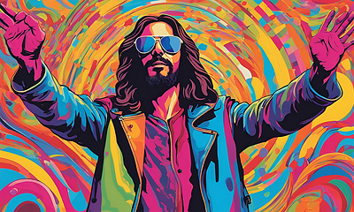 Pop Art Jesus: Vibrant Urban Spirituality in Modern Style D1 canva design graphic design illustration