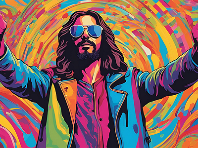 Pop Art Jesus: Vibrant Urban Spirituality in Modern Style D1 canva design graphic design illustration