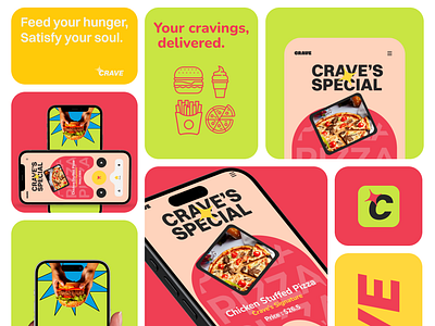 Crave: Your Cravings, Delivered appdesign appdevelopment crave feedyourhunger food fooddelivery fooddeliveryapp mobileapp satisfysyoursoul uiuxdesign userinterface yourcravingsdelivered